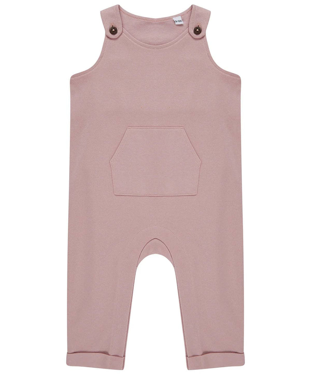 Soft Pink Organic Cotton Dungarees