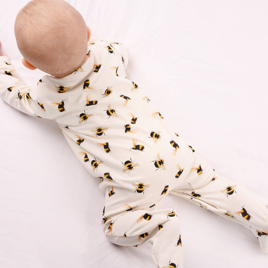 Unisex Baby Cotton Sleepsuit (Onesie) – Bee Print