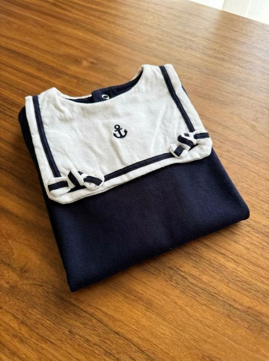 Navy Nautical Sailor Style Romper