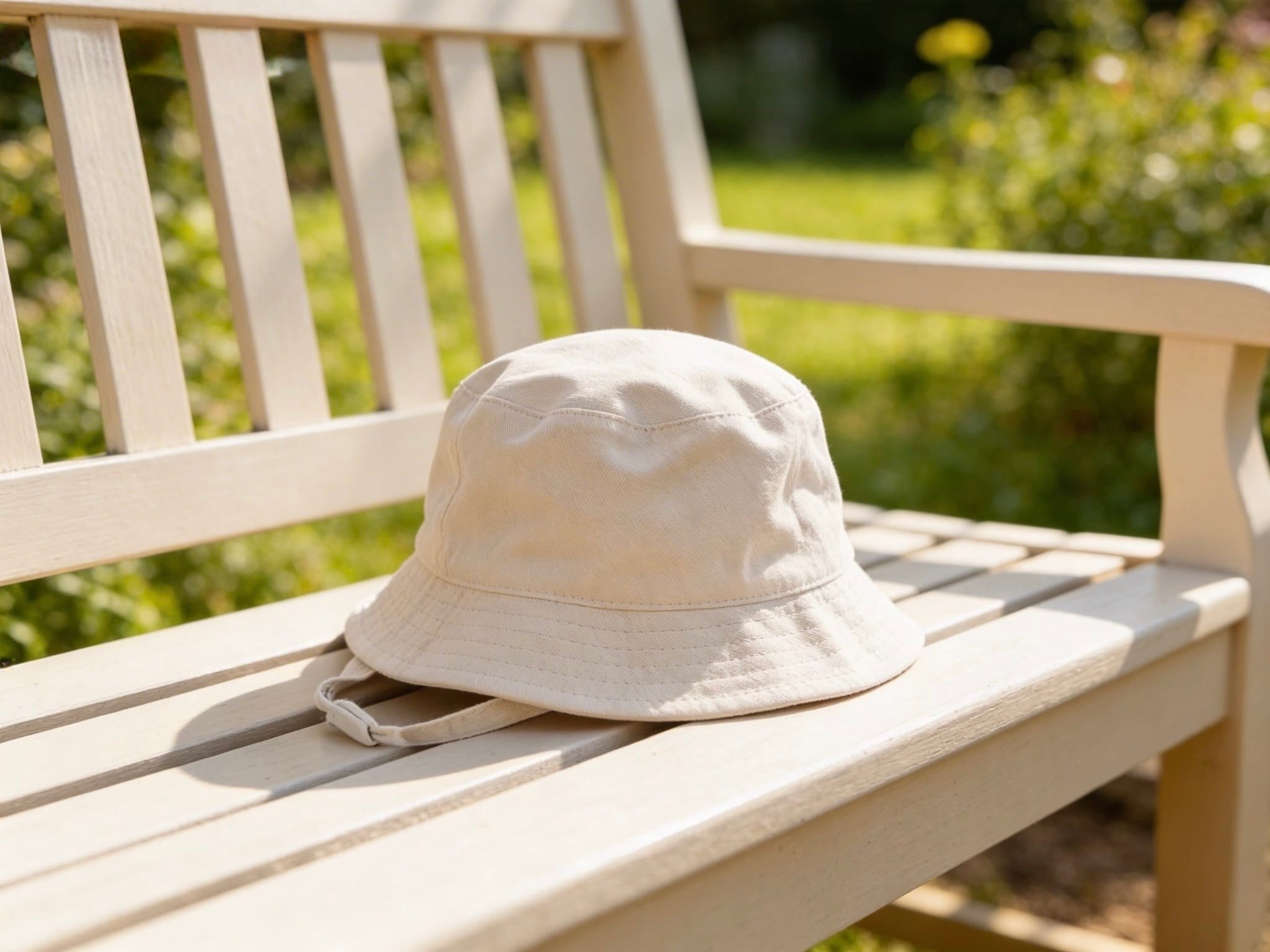 Baby Plain Biscuit Bucket Hat With Chin Strap
