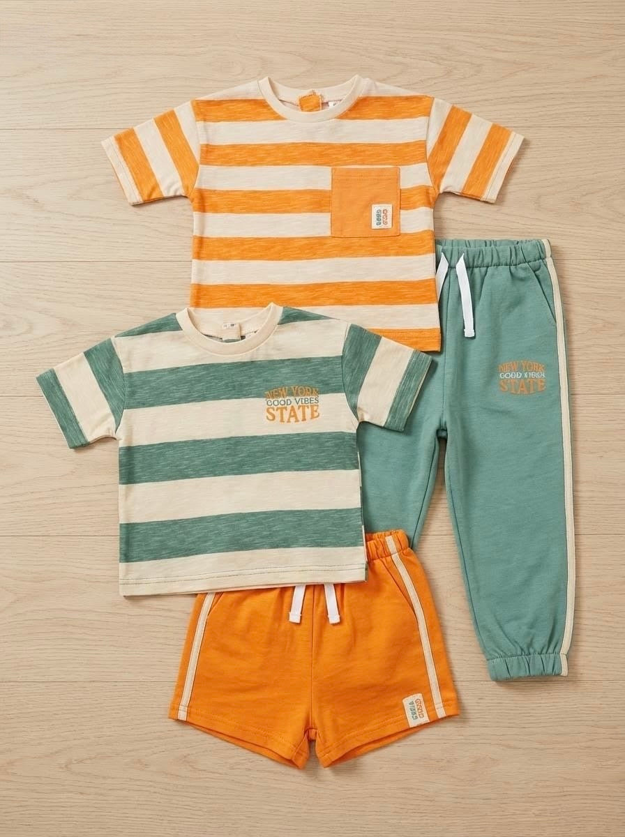 Boys 2 T-Shirts, Short & Jogger Set