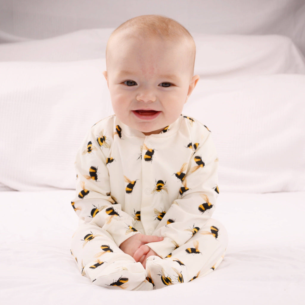 Unisex Baby Cotton Sleepsuit (Onesie) – Bee Print