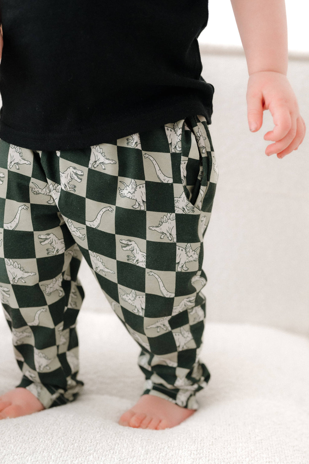 Dino check print "Kid Fit" Trousers