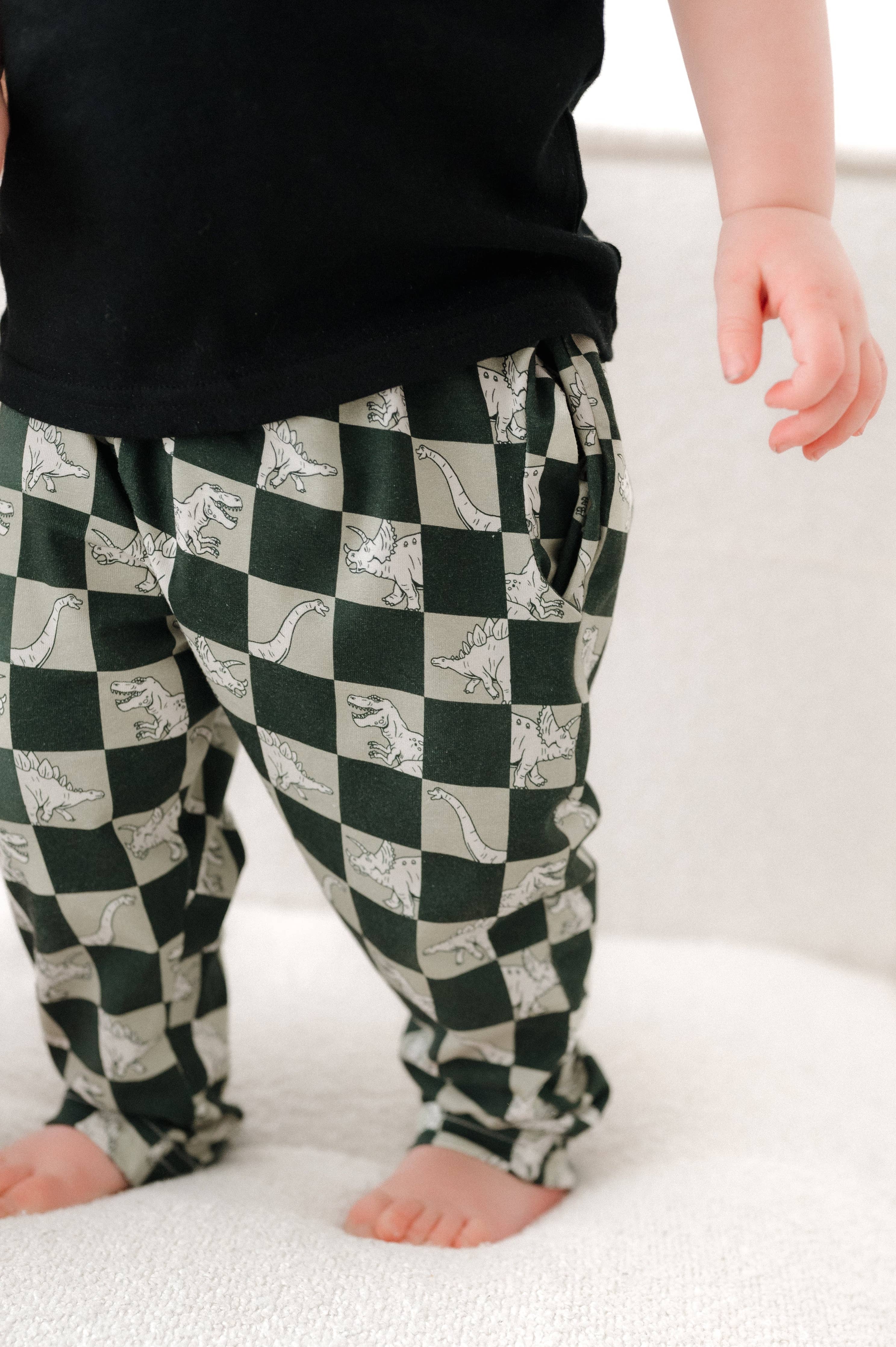 Dino check print "Kid Fit" Trousers