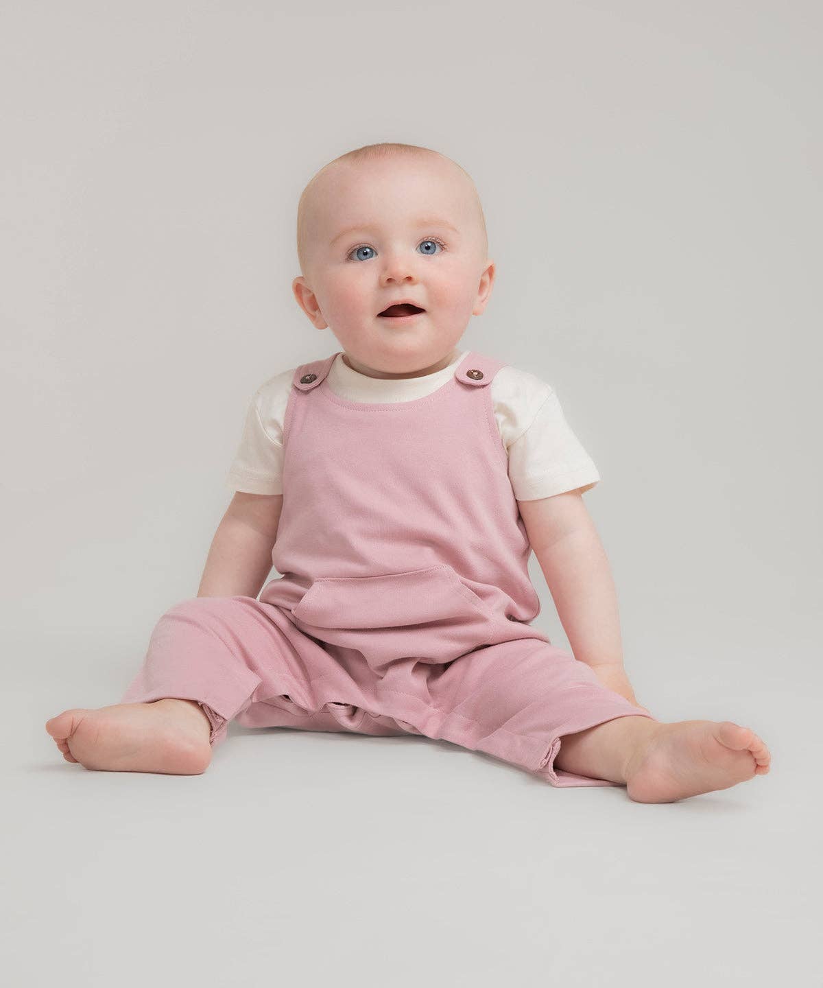 Soft Pink Organic Cotton Dungarees
