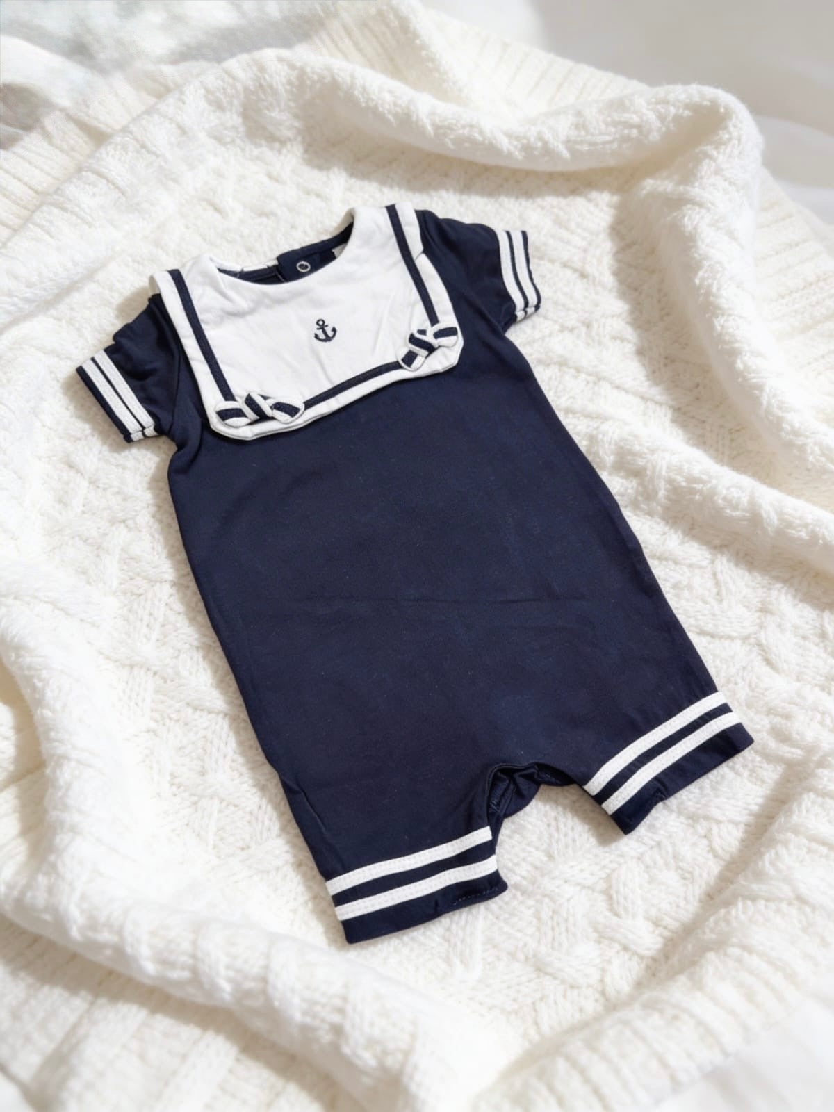 Navy Nautical Sailor Style Romper