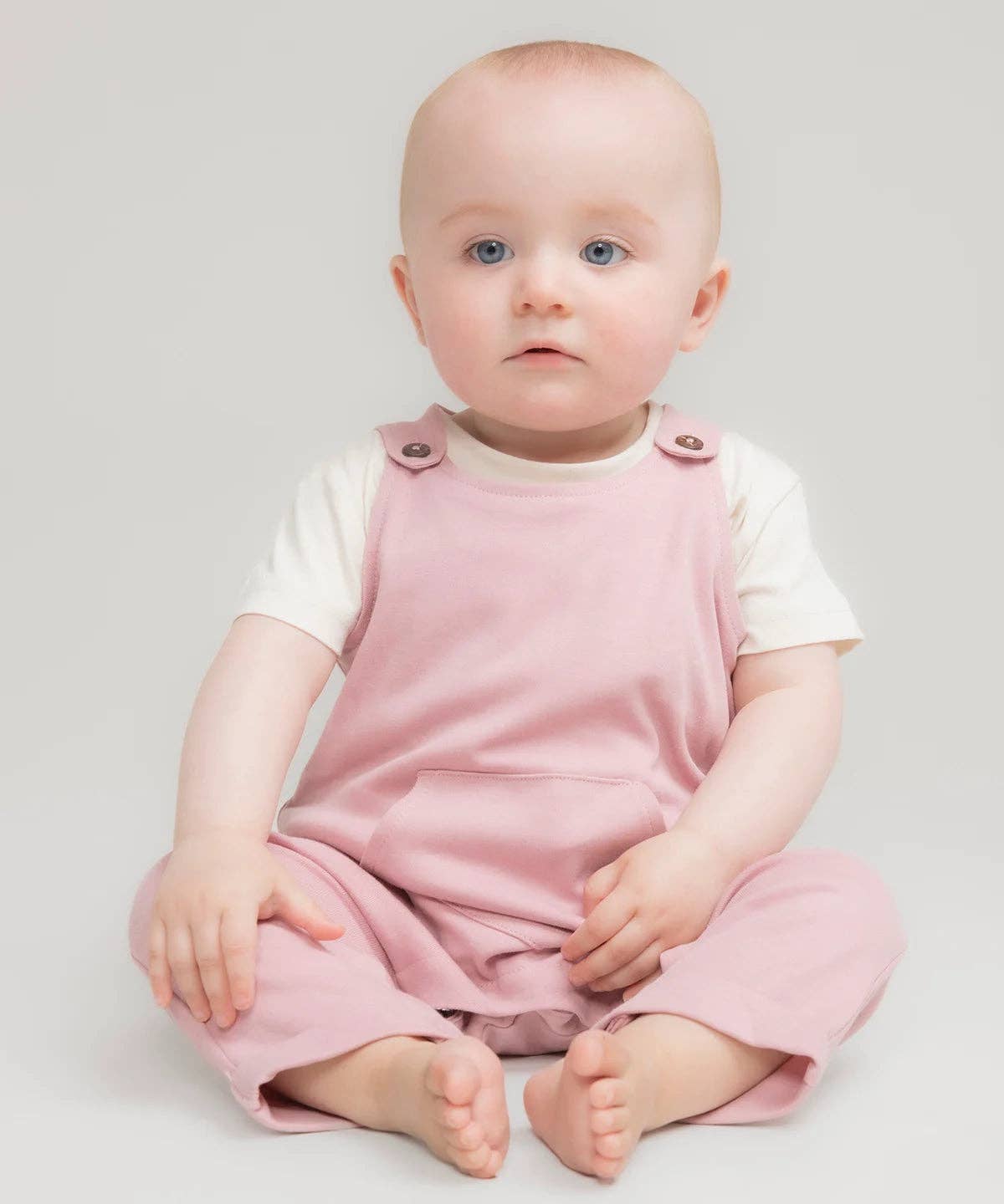 Soft Pink Organic Cotton Dungarees