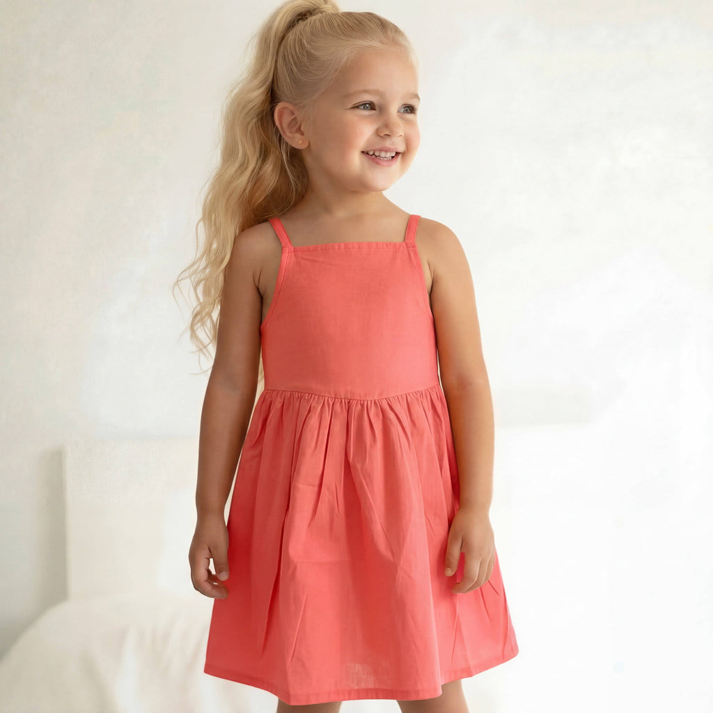 The Coral Strappy Girls Summer Dress