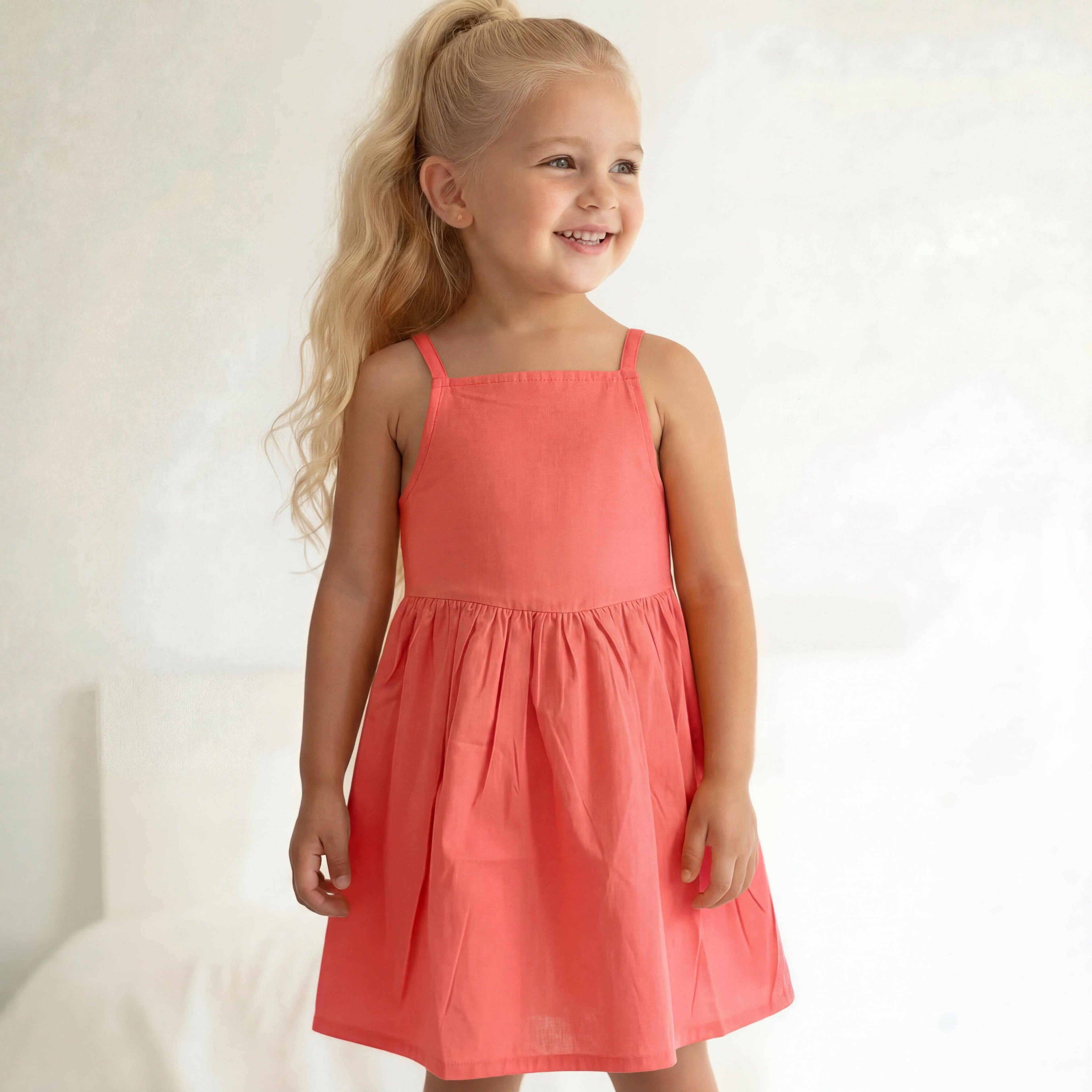 The Coral Strappy Girls Summer Dress