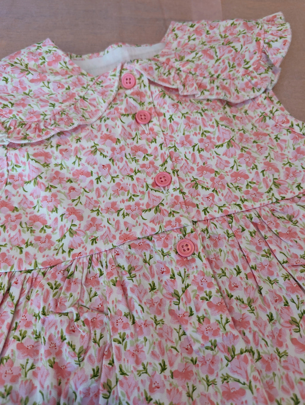 Baby Girl Pink Floral Dress Set With Headband