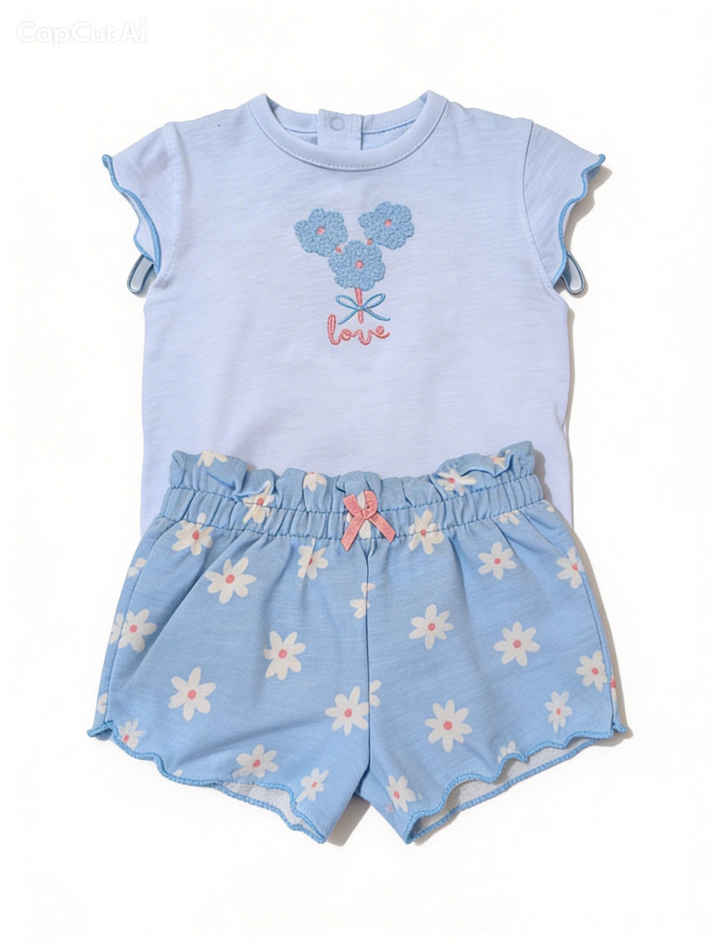 Girls 2 T-Shirts & 2 Shorts Set