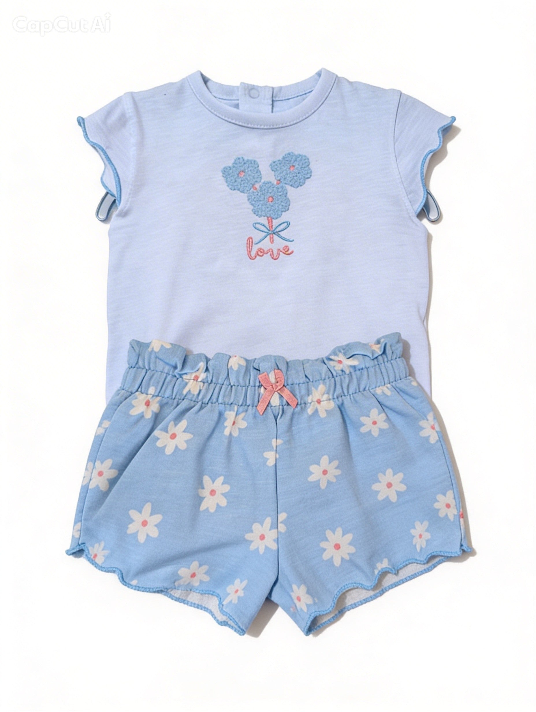 Girls 2 T-Shirts & 2 Shorts Set
