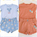 Girls 2 T-Shirts & 2 Shorts Set