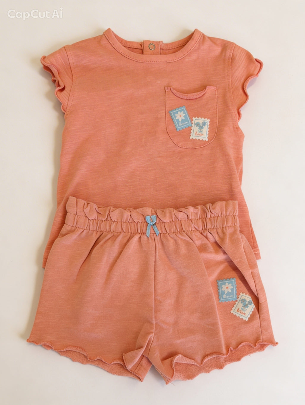 Girls 2 T-Shirts & 2 Shorts Set