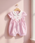 Baby Girls Striped Bunny Motif Romper